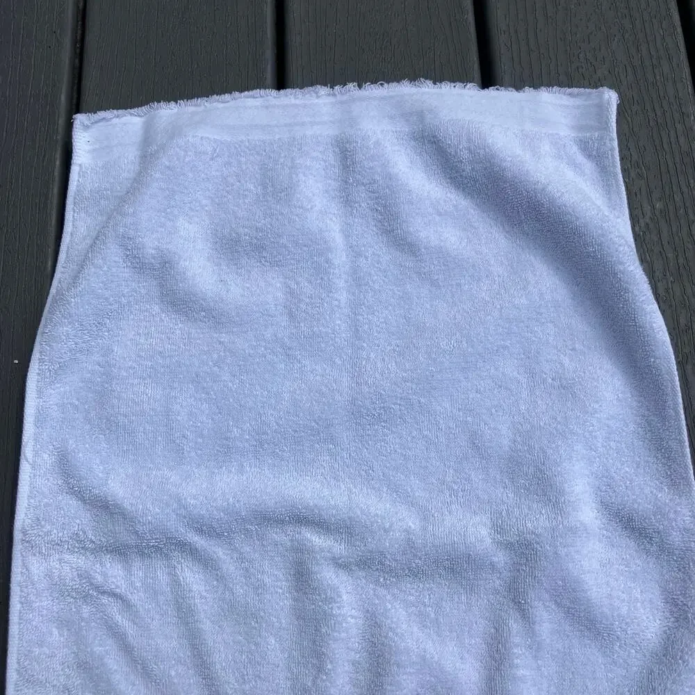 White hand towel with sequin butterflies, vintage 2000s Y2K fairycore boho chic